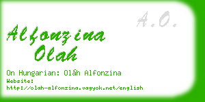 alfonzina olah business card